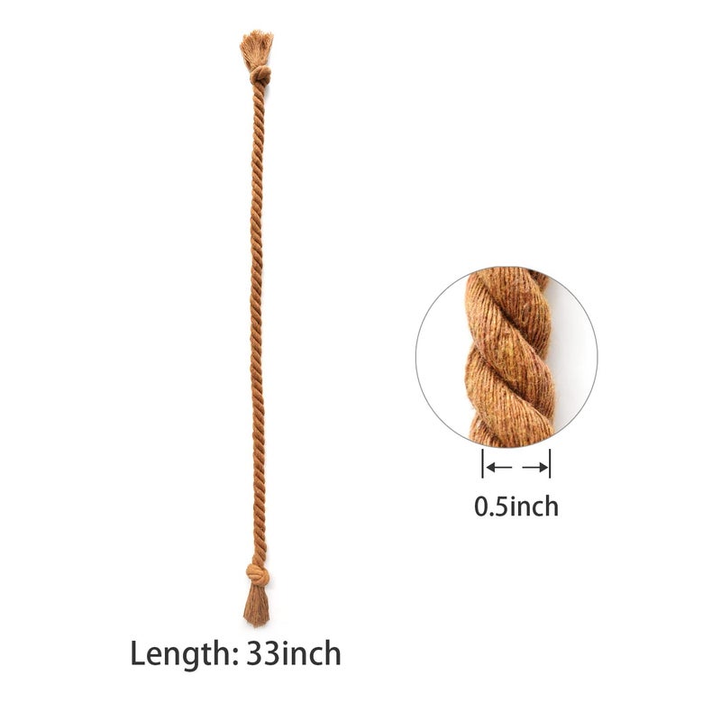 Yteseery 4 Pack Outdoor Curtain Tiebacks Rope, Natural Cotton Curtain Holders, Village Rural Rustic Curtain Holdbacks, Farmhouse Boho Rope Curtain Tie Back for Drapery Patio Drapes, (Coffee) - Image 3